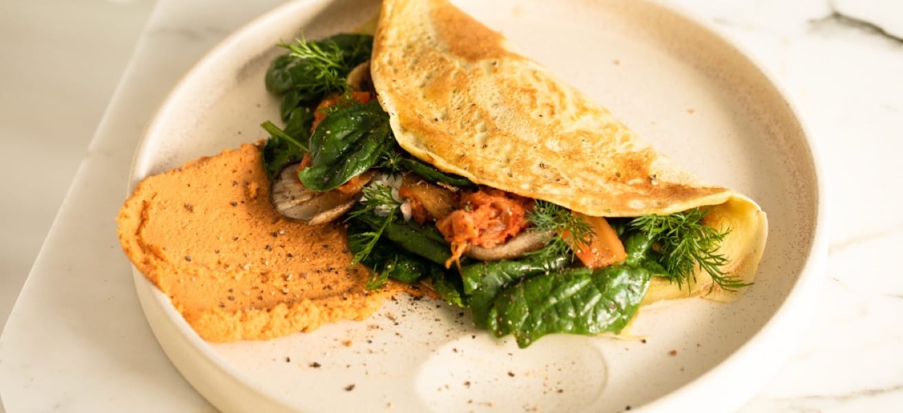 A plate of freshly cooked omelette